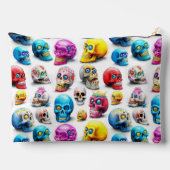 カラフルポップ・アートのスカル アクセサリーポーチ (裏面)