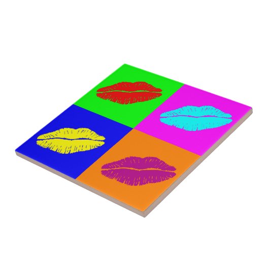 カラフルポップ・アートの美術用口紅キス タイル (側面)