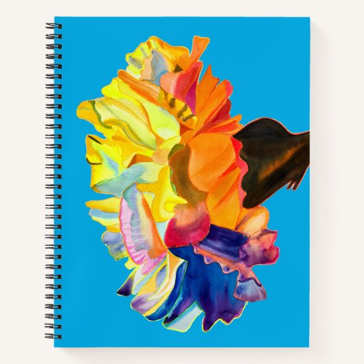 カラフルポップ・アートの花 ノートブック (正面)