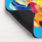 カラフルポップ・アートの花 マウスパッド (コーナー)