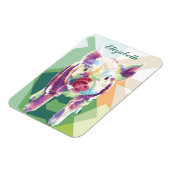 カラフルポップ・アートのArt Pigパーソナライズされた Magnet マグネット (左側)