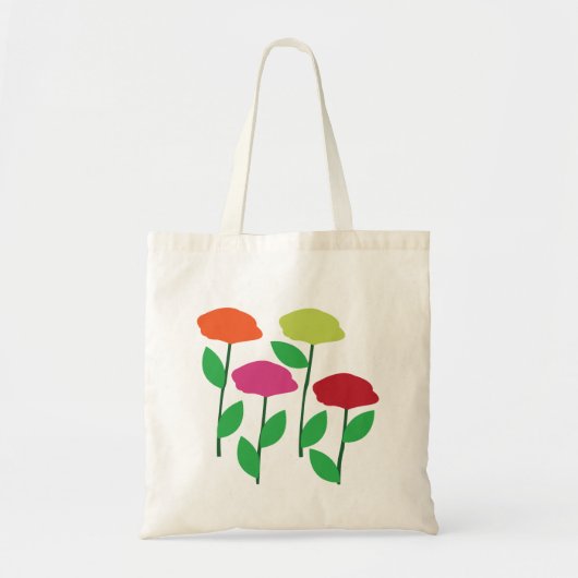 カラフルポピー花フラワー トートバッグ (正面)