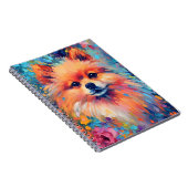 カラフルポメラニア犬 ノートブック (右側)