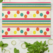 カラフルポーカドサークルのキッチンハンドタオル キッチンタオル (折り畳み)