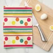 カラフルポーカドサークルのキッチンハンドタオル キッチンタオル (四つ折り)