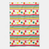 カラフルポーカドサークルのキッチンハンドタオル キッチンタオル (縦)