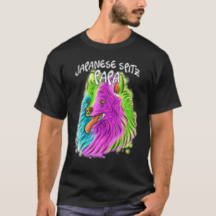 カラフルポートレートポップ・アートのス日本のピッツドッグパパダディ Tシャツ