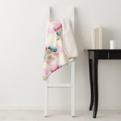 カラフルマカロンと花水彩模様 シェルパブランケット (インサイチュ)