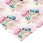 カラフルマカロンと花水彩模様 ショートテーブルランナー (コーナー)