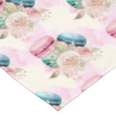 カラフルマカロンと花水彩模様 テーブルクロス (アングル)