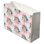 カラフルマカロンと花水彩模様 ラージペーパーバッグ (裏面アングル)