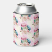 カラフルマカロンと花水彩模様 缶クーラー (缶裏面)