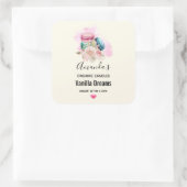 カラフルマカロンと花水彩蝋燭 スクエアシール (バッグ)