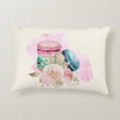 カラフルマカロンと花水彩 アクセントクッション (裏面)