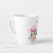 カラフルマカロンと花水彩 カフェラテマグ (左アングル)