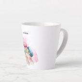 カラフルマカロンと花水彩 カフェラテマグ (右アングル)