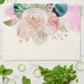 カラフルマカロンと花水彩 キッチンタオル (折り畳み)