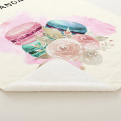 カラフルマカロンと花水彩 シェルパブランケット (3/4)