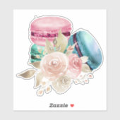 カラフルマカロンと花水彩 シール (シート)