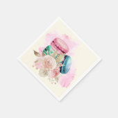 カラフルマカロンと花水彩 スタンダードカクテルナプキン (角)