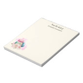 カラフルマカロンと花水彩 ノートパッド (回転)