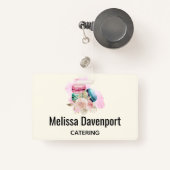 カラフルマカロンと花水彩 バッジ (正面リトラクタブル付き)