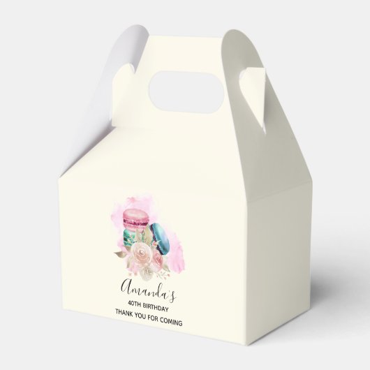 カラフルマカロンと花水彩 フェイバーボックス (正面サイド)