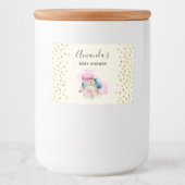 カラフルマカロンと花水彩 フードラベル (正面)