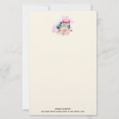 カラフルマカロンと花水彩 便箋 (正面)