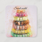 カラフルマカロンスイーツQrコーモダンド スクエア名刺 (正面)