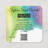 カラフルマカロンスイーツQrコーモダンド スクエア名刺 (裏面)