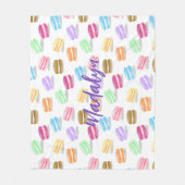 カラフルマカロン模様 フリースブランケット (正面)