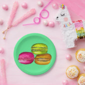 カラフルマカロン水彩画ファンキー術 ペーパープレート (パーティー)