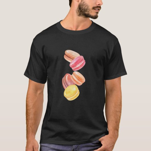 カラフルマカロン水彩画 Tシャツ (正面)