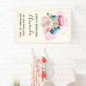 カラフルマカロン水色ハッピーバースデーバナー 横断幕 (インサイチュ)