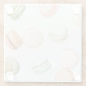 カラフルマカロン：甘い落下パターン。 ガラスコースター (裏面)