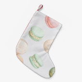 カラフルマカロン：甘い落下パターン。 スモールクリスマスストッキング (正面 (吊り時))