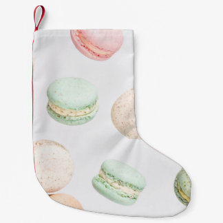 カラフルマカロン:甘い落下パターン。 スモールクリスマスストッキング