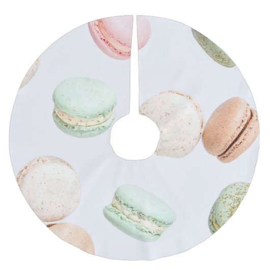 カラフルマカロン：甘い落下パターン。 ブラッシュドポリエステルツリースカート (正面)