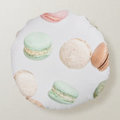 カラフルマカロン:甘い落下パターン。 ラウンドクッション (裏面)