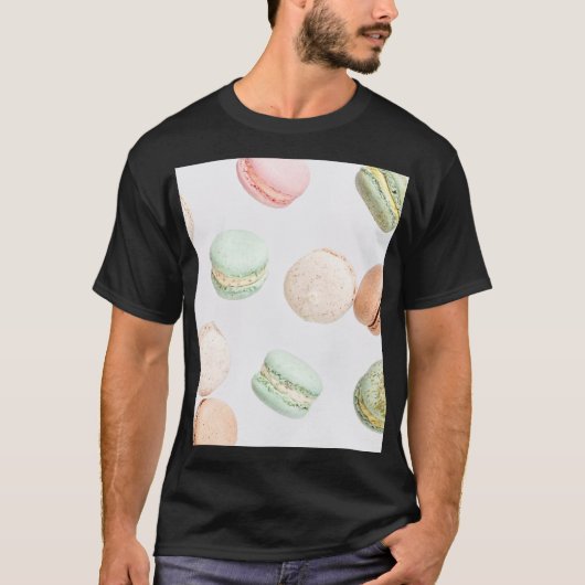 カラフルマカロン：甘い落下パターン。 Tシャツ (正面)