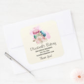 カラフルマカロン・花水彩事業 スクエアシール (封筒)