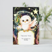カラフルマジカルフクロウの誕生日 サンキューカード (スタンド正面)
