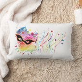 カラフルマスクデザイン枕 ランバークッション (ブランケット)