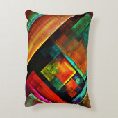 カラフルマスモダン抽象芸術アートパターン#04 アクセントクッション (裏面(縦))