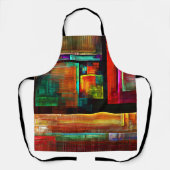 カラフルマスモダン抽象芸術アートパターン#04 エプロン (正面)