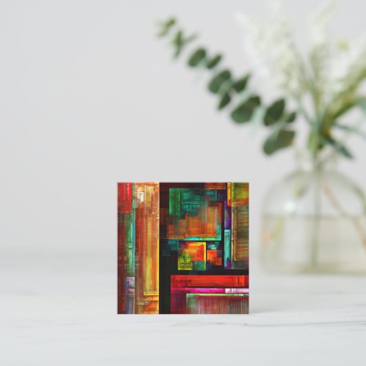 カラフルマスモダン抽象芸術アートパターン#04 エンクロージャーカード (スタンド正面)