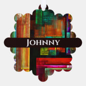 カラフルマスモダン抽象芸術アートパターン#04 オーナメントカード (裏面)