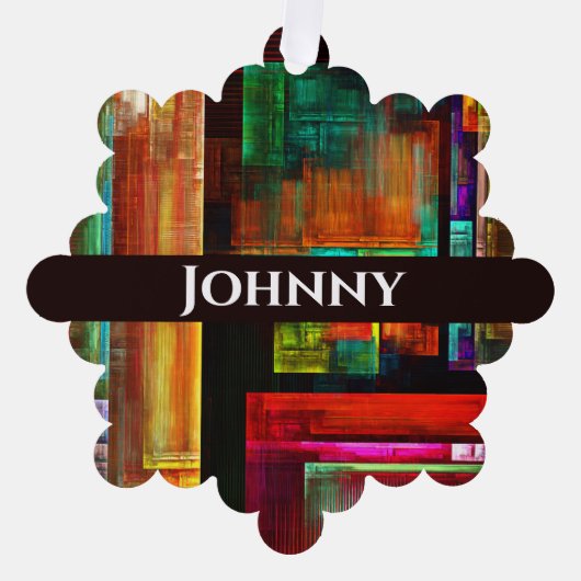 カラフルマスモダン抽象芸術アートパターン#04 オーナメントカード (正面)