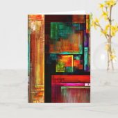 カラフルマスモダン抽象芸術アートパターン#04 カード (黄色い花)